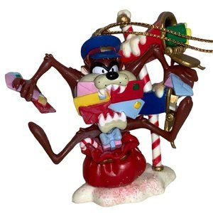 WARNER BROS LOONEY TUNES Mailman Taz Biting Letters Christmas Tree Ornament